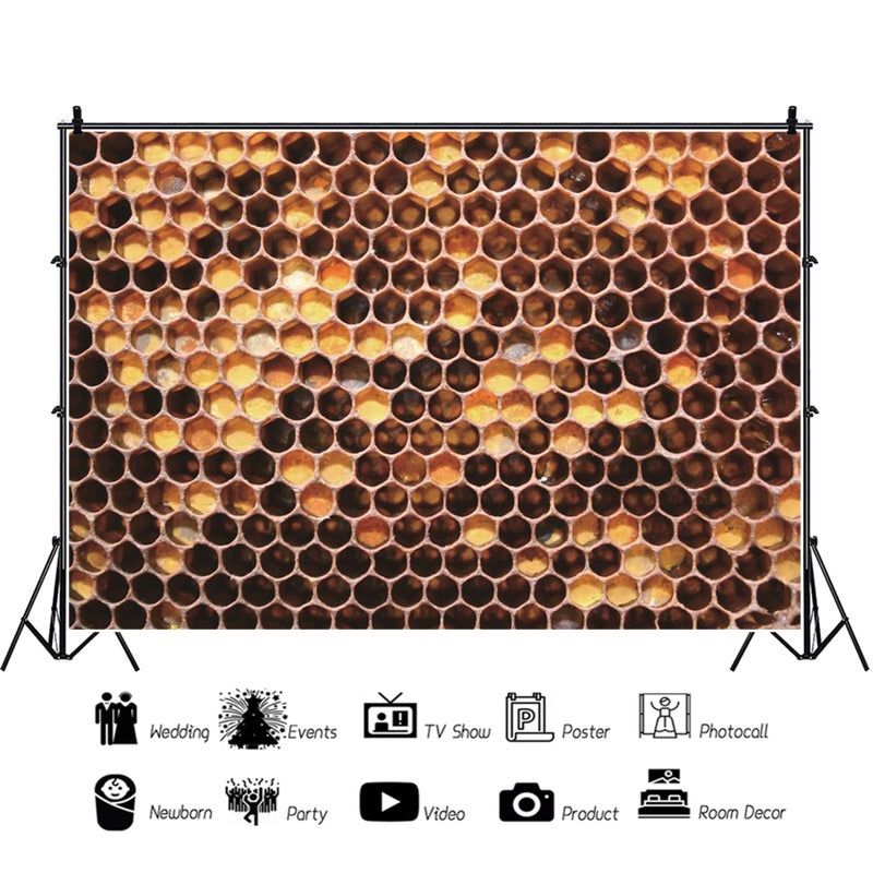 Baocicco 7x5ft Baby Shower Backdrop Real Apiary Honeycomb Bee Nest Beehive Backdrop Photography Background Happy Birthday Honeymoon Girls Boys Birthday Party Newborn Adults Portrait Studio Props - Image 2